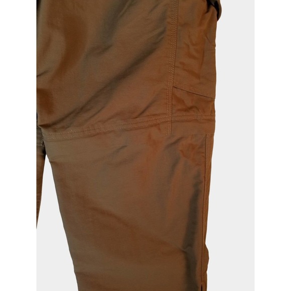 The North Face Men Pants Belted Convertible Hiking Sz M34x31 Brown Nylon Elastic - Picture 7 of 11